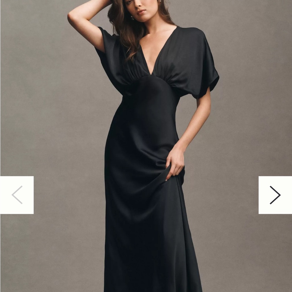 BHLDN Black Maxi Dress - hemmed for 5’2” wearer